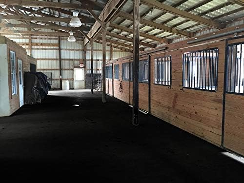 American Floor Mats - Heavy Duty Stall Tiles - Stable/Horse Tiles - Thick, Durable Rubber Flooring Solid Black 10' x 20' Set 3/8" Thick (50 Tiles Total)