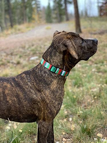 Native Pup Christmas Dog Collar- Winter Holiday Collars for Pets- Xmas Gift for Puppy- Santa, Reindeer, Snowman, Candy Cane, Red Green- Girl Boy- Small, Medium, Large Breeds (Christmas Tree, Medium)