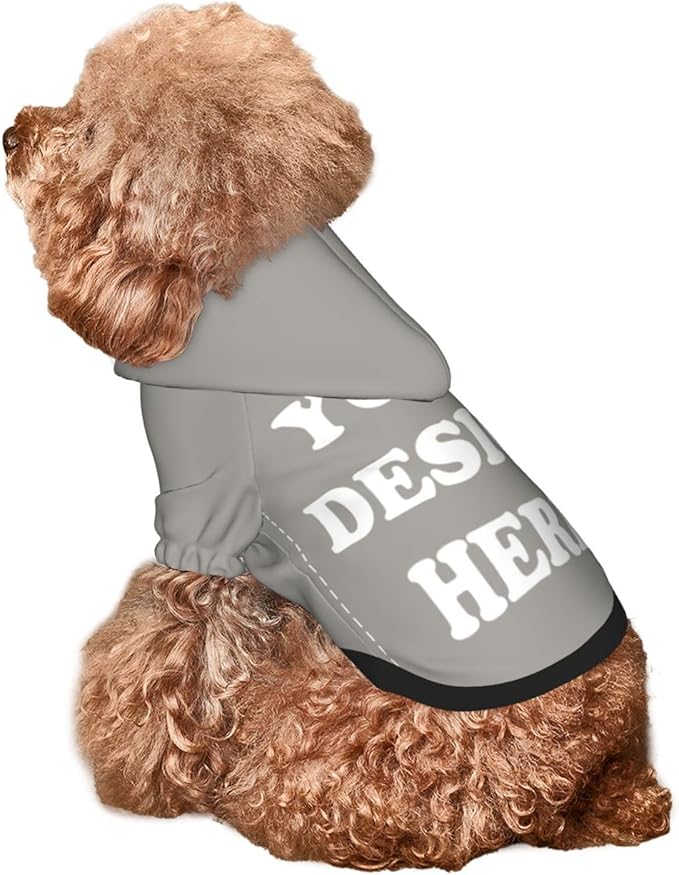Personalized Chihuahua Dog Hoodie, Custom Pet Warm Sweatshirt Costume with Name Number Photo, Customize ID Clothes for Pupppy Kitten Dogs Cats, Grey, XS