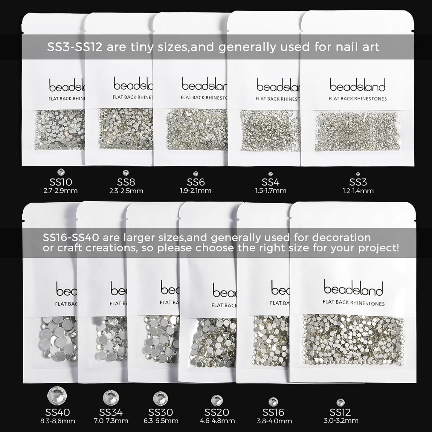beadsland Flat Back Crystal Rhinestones Round Gems, Lemon Yellow (6.4-6.6mm) SS30/288pcs