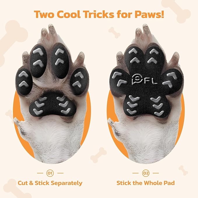 Non-Slip Dog Paw Protector Pads for Senior Dogs, Dog Paw Traction Stickers with Anti-Slip Rubber, Help Dogs Walk on Hardwood Floor, Essentials,Pink 48pcs, XXL for 61-80lbs