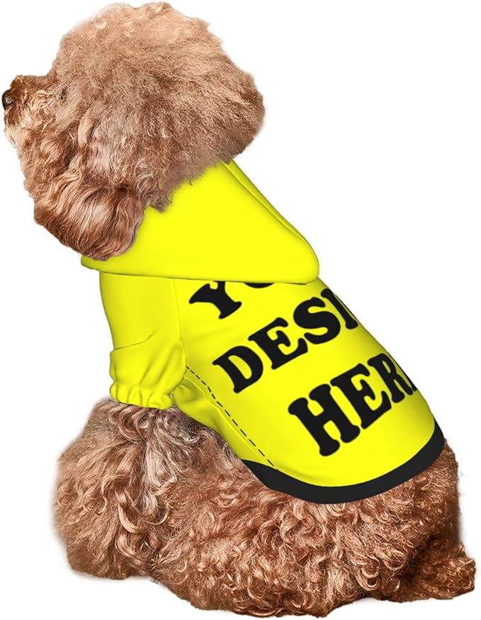 Personalized Chihuahua Dog Hoodie, Custom Pet Warm Sweatshirt Costume with Name Number Photo, Customize ID Clothes for Pupppy Kitten Dogs Cats, Yellow, XXS