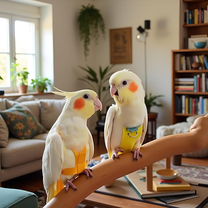Parrot Clothes, Bird Diapers, Tiger Skin Peony, Flight Suit - Key Features for Avian Comfort and Style (Pink, S, Count, 1)