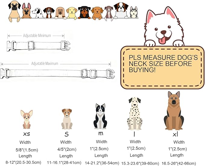 DOGWONG Valentine's Dog Collar-Hearts Print Dog Collar for Large Cute Dog Collars Spring Female Male Pet Gift Adjustable Heavy-Duty Soft Collar,L