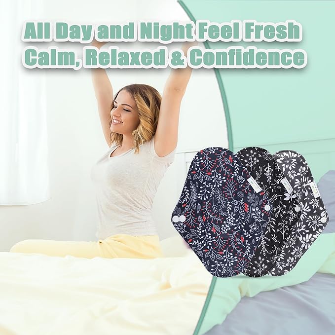 wegreeco Charcoal Reusable Sanitary Pads - Cloth Sanitary Pads | Light Incontinence Pads | Reusable Menstrual Pads - 1 Cloth Mini Wet Bag (Small, Summer Flowers)