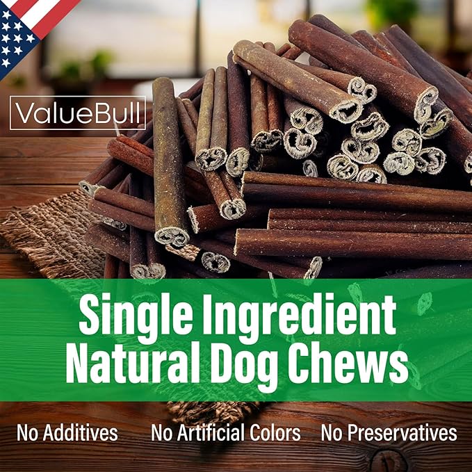 ValueBull USA Collagen Sticks for Dogs, 6 Inch Thick Chews, Natural Long-Lasting Dog Treats, 200 Count Bulk Pack - Promotes Joint, Skin & Coat Health with Glucosamine and Chondroitin