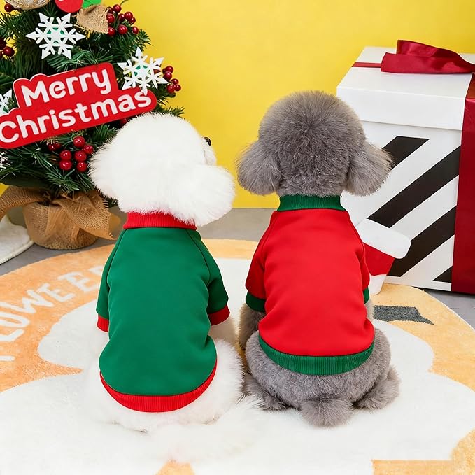 Custom Dog Hoodie, Personalized Sweatshirt with Photo Text Name Logo, Customized Hooded Sweater for Small Medium Large Dogs & Cats (Green + Red Sleeves, Medium)