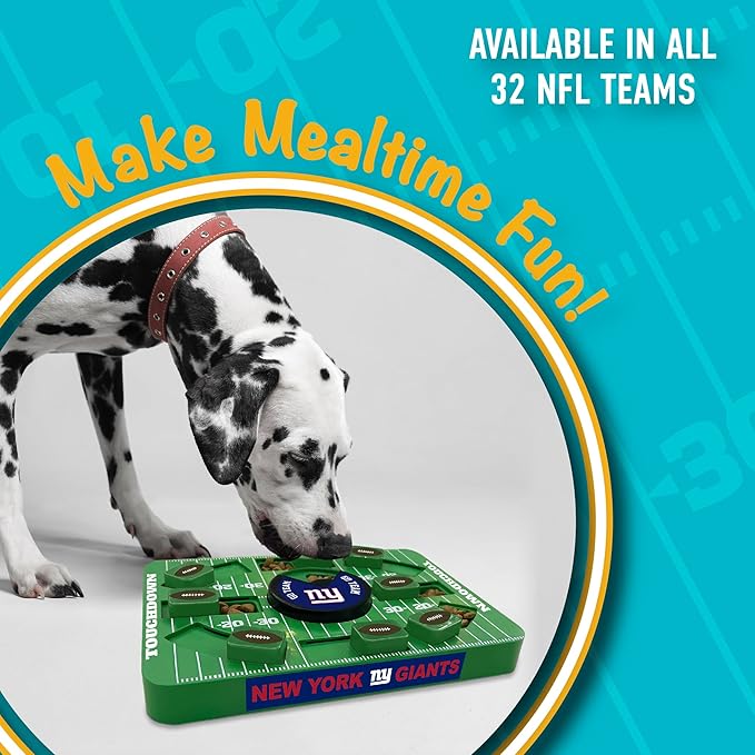 Pets First NFL New York Giants Large Puzzle Toy - Interactive Dog Treat & Slow Feeding Toy