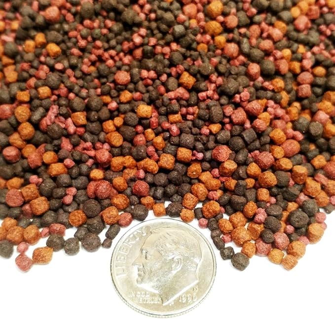 Aquatic Foods Inc. 12-Type Floating & Sinking Blackworm & Intense Coloring 1mm, 2mm, 3mm Pellets for Discus, Cichlids, All Tropicals, Koi and Pond Fish...10oz Small Jar