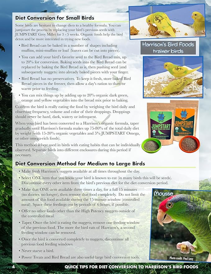 Harrison's Bird Foods High Potency Maximum Nutritional Formula for Small to Medium Birds, Certified Organic Non-GMO Pet Bird Food, Vet-Developed, Suitable for All Life Stages, 2.27 kg/ 5 lb