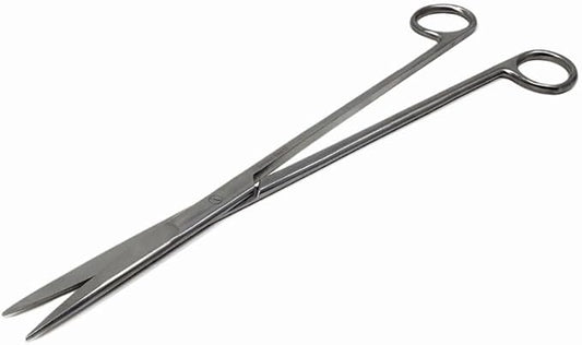 Aquarium Scissors Stainless Steel 12" Extra Long Water Grass Scissors for Aquatic Plants Pruning, Fish Tanks, Terrariums Used in Salt Water Fresh Water Landscape Maintenance Tools (Straight - Silver)