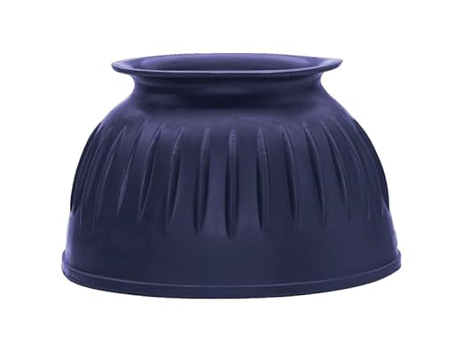 Dover Saddlery DS - Rubber Pull-On Bell Boots for Horse Riding, Color: Navy, Size: Large