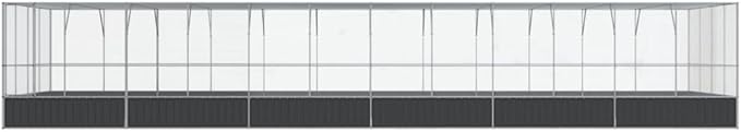 Galvanized Steel Large Flight King Bird Cage with Extension, Steel Outdoor Aviary, Outdoor Indoor Large Bird Cage Aviary Pet House for Cockatiels African Parakeets, 490.6"x163"x83.5",-320