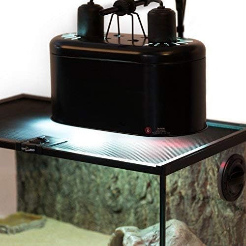 REPTI ZOO Dual Reptile Light Fixture for Reptile Dome UVB Lamp Fixture Dual Reptile Reflector Dome Lamp Cap Combo Integration Design Heat Lighting