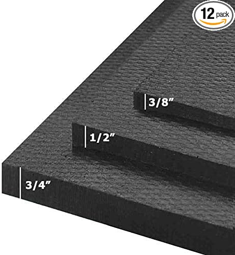American Floor Mats Heavy Duty Stall Tiles - Stable/Horse Tiles - Thick, Durable Rubber Flooring Solid Black 6' x 8' Set 1/2" Thick (12 Tiles Total)