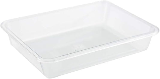OMEM Reptile Drinking Tray - Large Water Dish Plastics Plate for Turtles, Small Reptiles, Ball Pythons, Lizards, and Snake Cages Bowl (S=27x21x4.7cm, White)