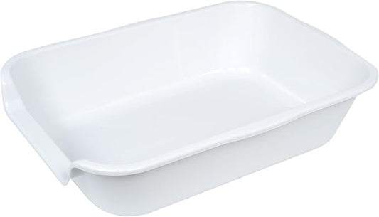 1 Pack of Extra Large Cat Litter Box (ABS Material), Low Entry Senior Litter Pen for Geriatric Kitty Big Cats, Jumbo Pet Safe Litter Boxes Tray for Indoor Pets Potty (White, 20"L x 15.5"W)