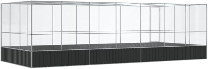 Steel Aviary with Extension, Large Flight King Bird Cage for Cockatiels African Grey Quaker Amazon Sun Parakeets Green Cheek Conures Pigeons Parrot Bird Cage, 285.4"x120.9"x83.5",-86