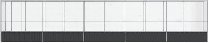 Large Metal Heavy Duty Walk-in Aviary Cage with Extension, Ample Activity Space Bird Cage with Lockable Door Also for Chickens and Rabbits, Silver 410.4"x42.1"x83.5" Steel,-410