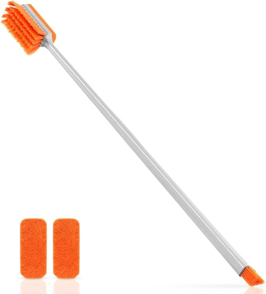 Small Glass Aguarium Cleaning Tool Algae Scraper for Acrylic Aquariums Fish Tank Cleaner Brush (Longer Size)