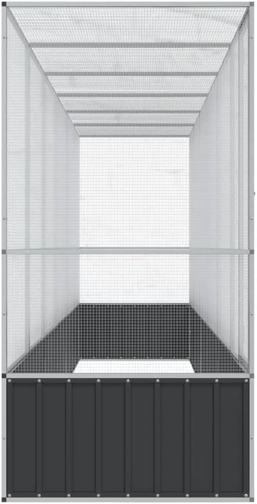 Steel Aviary with Extension, Large Bird Cage with Lockable Door, Aviary Spacious and Versatile Cage Ideal for Parakeets, Parrots, Lovebirds, Cockatiels, Pigeons, 246.7"x42.1"x83.5",-277