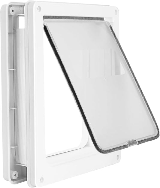 Small Doggie Door with Magnetic Locking Panel for Home Security - Durable & Weatherproof Outer Size 13.5x11.1in for Small to Medium Dogs, Cats, Pets. Easy to Install