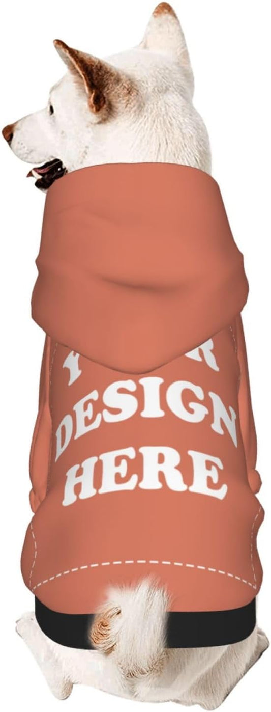 Dog Costume, Custom Dog Hoodie, Dog Name Costume Holiday Pet Pajamas Outfit, Personalized Pet Coat Costumes for Small Medium Large Dogs and Cats for Winter, Coral, XXS