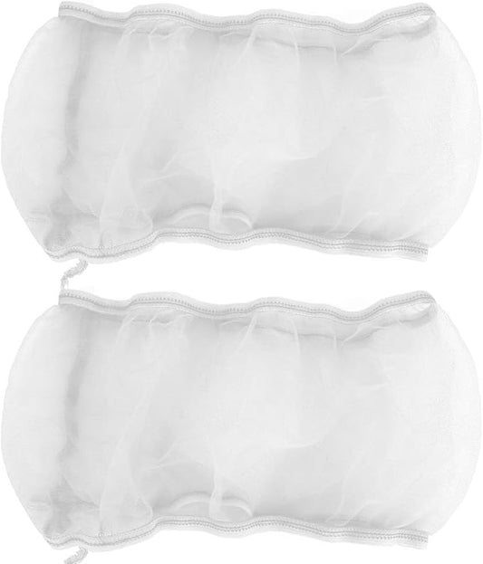 Alvinlite 2 Pieces Bird Cage Cover Seed Feather Catcher Birdcage Nylon Mesh Net Cover Soft Skirt Guard,Bird Cage Accessory(White)
