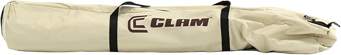 CLAM Pop Up Screen Tent, Outdoor Camping Gazebo Canopy, Venture, 9' x 9', Tan