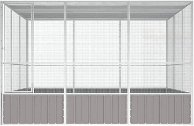 Steel Bird Cage, Large Flight King Bird Cage for Cockatiels African Grey Quaker Amazon Sun Parakeets Green Cheek Conures Pigeons Parrot Bird Cage Birdcage, Gray 119.1"x127.8"x83.3"