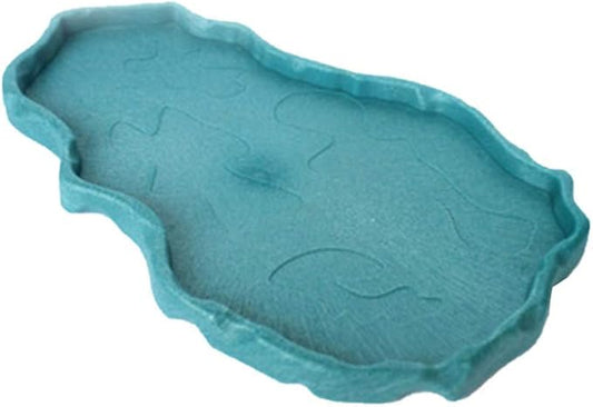 OMEM Luminous Reptile Food Bowl,Large Water Dish,Terrarium Bowls, Tortoise Bowl (Sky Blue)