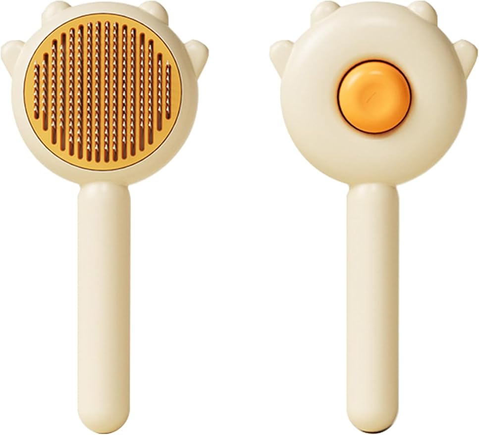 Cat Brush,Dog Brush, Pet Hair Cleaner Brush,Pet Grooming Cat Dog Brush,Pet Comb-Cat Comb for Kitten Massage Removes Loose Fur-Cat Grooming Brush Long Short Hair Cats Dogs Pet Brush (Yellow)