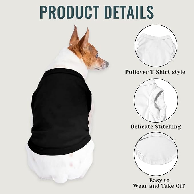 Custom Dog Shirt Pet T Shirts for Small Medium Large Dogs Customized Clothes with Image Logo Text Breathable Sleeveless Tank Top Personalized Outfits Puppy Apparel Black, XXL