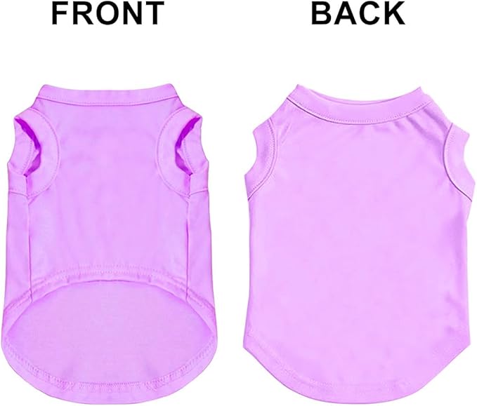 Customized Dog Shirt Custom Pet Clothes T Shirts for Small to Large Dogs Design Image Logo Text Outfits for Puppy Cat Personalized Breathable Sleeveless Pullover Light-Purple, 3XL