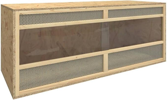 Terrarium Engineered Wood with Tempered Glass, Outdoor Reptile Box Reptile Feeding Box for Small Animals,Reptile Pets,Bearded Dragon,Gecko,Lizard 47.2" x 19.7" x 19.7"