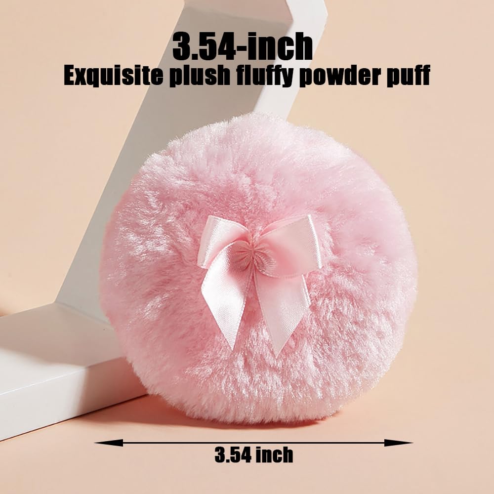 Luxury 4 Inch Glass Loose Powder Container with 2 Soft 3.5" Puffs｜Non-Sealed Refillable Organizer Storage for Body Powder Makeup & Jewelry & Setting Applicator(Butterfly-Clear)