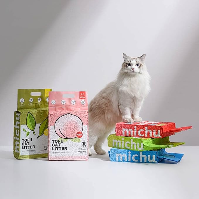 Tofu Cat Litter Natural Clumping Tofu Cat Litter, Fast Clumping and Easily Scoop-able 5.5lb/88oz 5 Scents - Ocean Fresh, 3 Pack