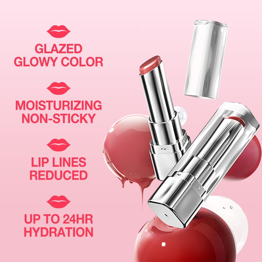 1Pcs Tinted Lip Balm Moisturizing Lipstick – Soft Pale Pink Sheer Hydrating Lip Color for Dry Lips – Nourishing Lip Balm for All Women with a Subtle Natural Scent (S01 Spring)