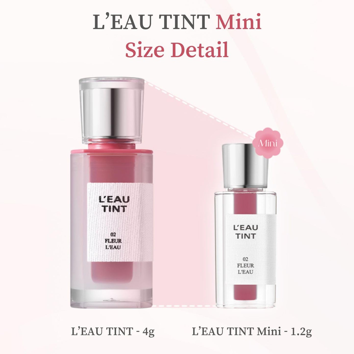 BBIA L’EAU Tint – Glossy & Glow Lip Stain, Watery Lip Tint, Non-Sticky, High Shine Finish, Long-lasting, Moisturizing, Lightweight, Natural, Daily Use, Vegan, Korean Makeup (01 GARDENIA L'EAU - MINI)