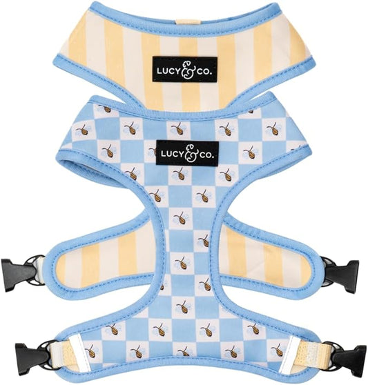Lucy & Co. Bumbling Around Reversible Dog Harness, Adjustable Comfort Fit with Dual Leash Attachments, Medium