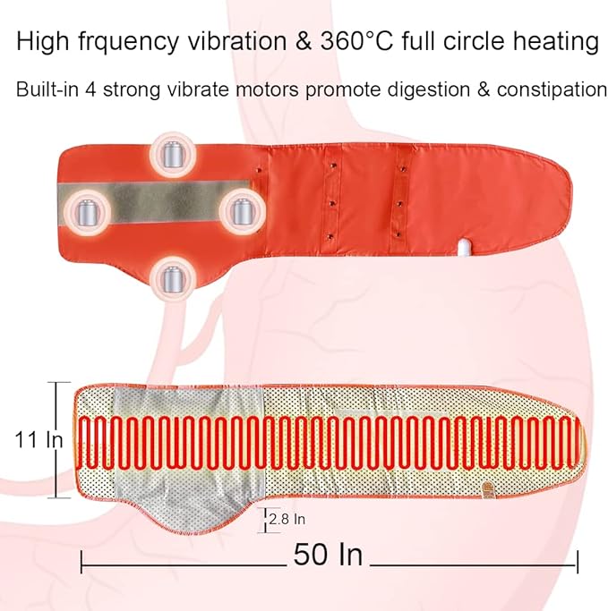 Electric Heating Massager Belt with Hot Compress Vibration,Massage for Abdominal Back Lumbar Stomach Pain Relief,Waist Trimmer Fitness Home Exercise, Fitness Equipment for Abdom,Ab Machine