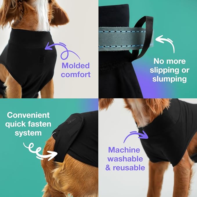 PupShield - Dog Surgery Recovery Suit Male and Female Easy to Use Anti Licking Design Breathable Comfortable - Spay & Neuter Recovery Suit, Surgical Onesie - Dog Cone Alternative