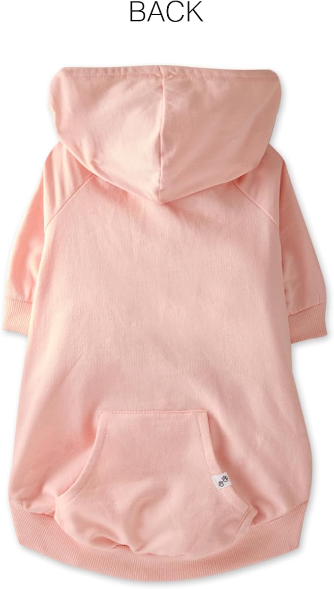 Rocky – The Orginal Lightweight Hooded TEE 100% Organic Cotton Dog Hoodie Pet Coat Sweater for Small, Medium, Large Dogs, Pink, X-Large