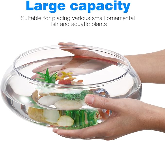 Mipcase Large Clear Bubble Bowl, Plastic Fish Bowl Vase Round Bowl Terrarium Globe Flower Vase Hydroponic Container Betta Tank Water Lily Bowl Aquatic Plant Pot