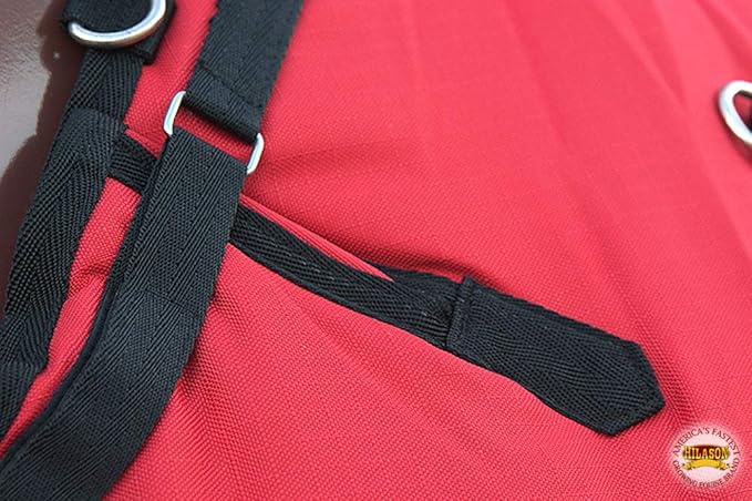 HILASON 1200D Winter Waterproof Poly Horse Turnout Blanket Belly Wrap Red | 66 in