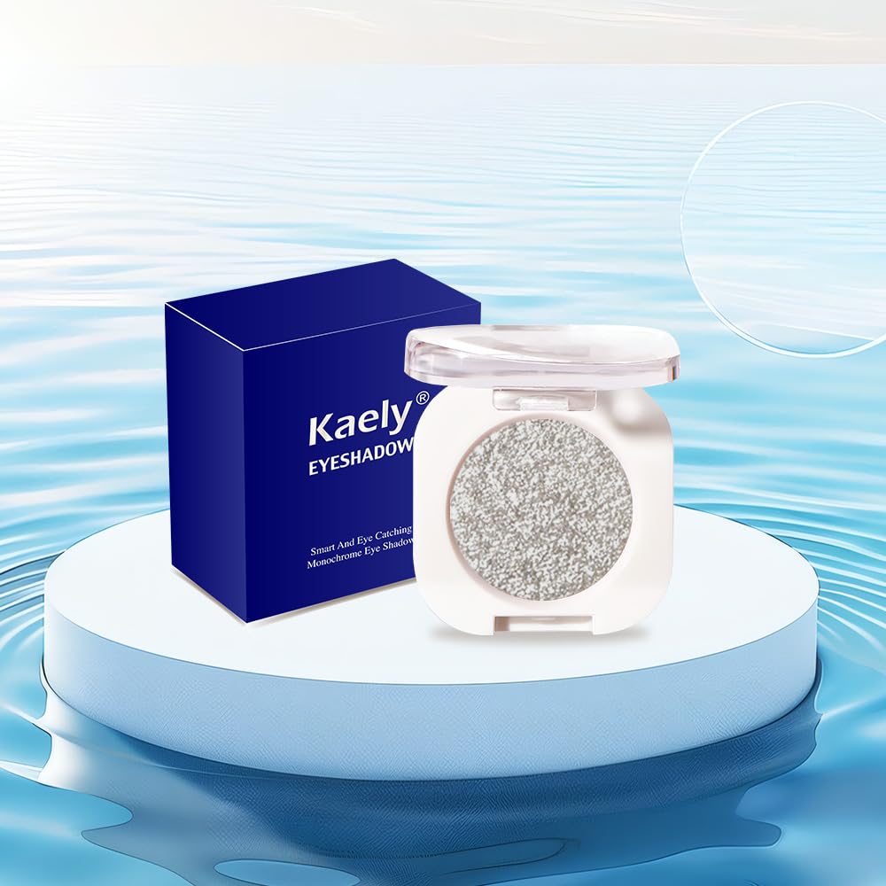 Single Glitter Shimmer Sparkle Eye shadow Palette Makeup, Slive Glitter Eyeshadow for Women, Pigmented Waterproof Sombras Para Ojos, Vegan, Talc, Paraben & Cruelty Free, 12