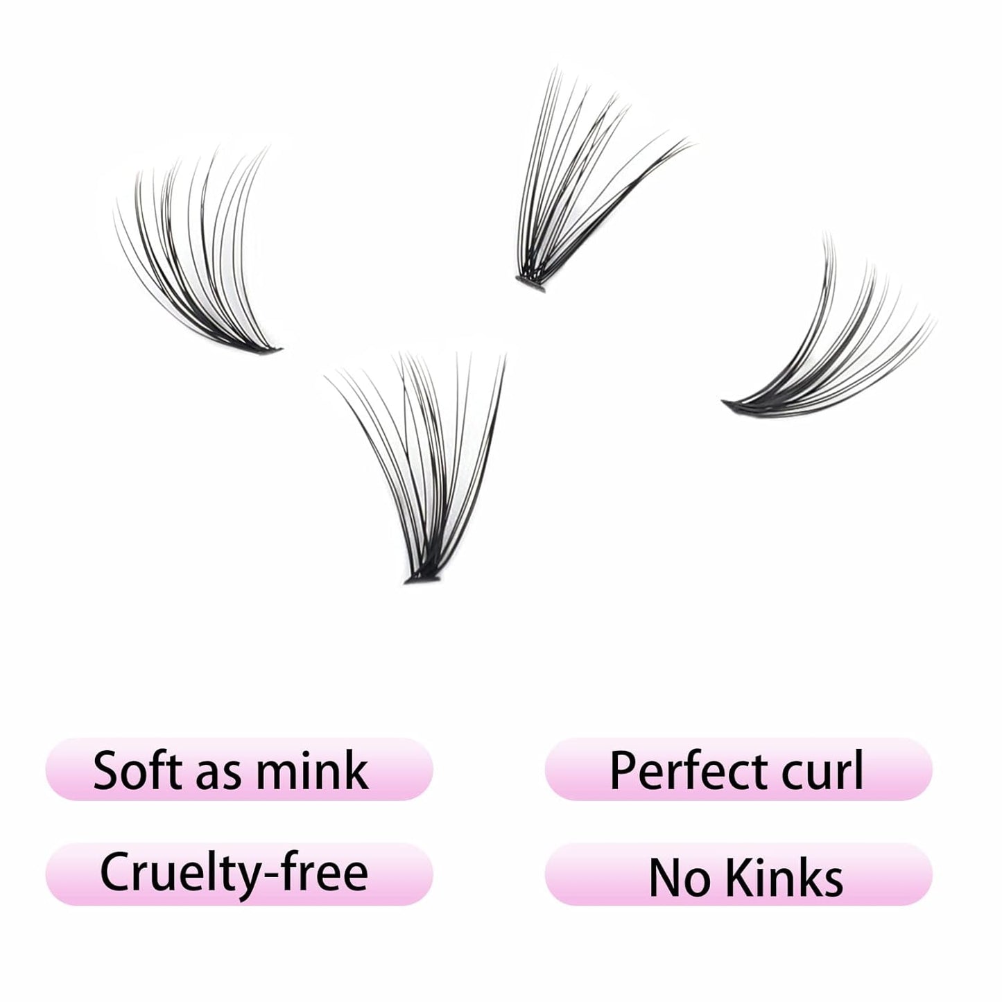 Eyelash Clusters LAUBESS Lash Clusters Individual Lashes Cluster Eyelash Extensions DIY at Home Waterproof Cluster Lashes (20D-D-15)
