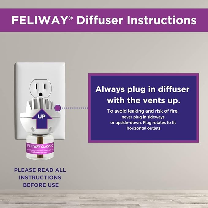 FELIWAY® Classic 6 x 30 Day Cat Calming Refills for Pheromone Diffuser, 6 x 48ml Value Pack - Helps Reduce Common Signs of Stress in Cats & Kittens, Enhanced Calming