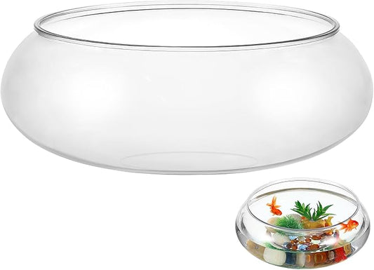 BESPORTBLE Clear Fish Bowl Vase: Bubble Bowl Round Shallow Planter Terrarium Aquatic Plant Pot, Hydroponic Planter Fish Tank Aquarium for Wedding Event Home Decor, 2800ML