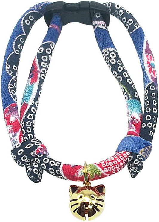 PetSoKoo Cat Collar with Kitty Face Bell. Cute Japan Chirimen Kitten Collar. Soft & Lightweight.